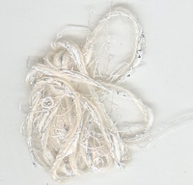 Yarn, Col Off White/Off white & Silver Thread, 70grams Yarn, Col Off White/Off white & Silver Thread, 70grams