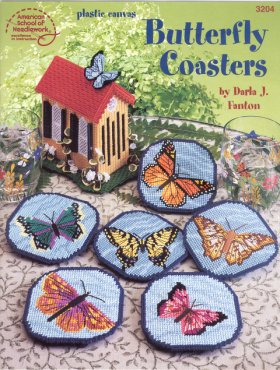 Plastic Canvas Butterfly Coasters Plastic Canvas Butterfly Coasters
