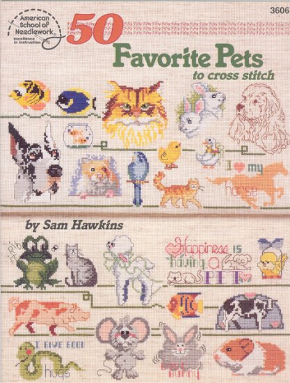 (image for) 50 Favourite Pets to Cross Stitch