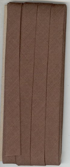 (image for) 12mm Bias Binding Brown Cotton Folded x 6m