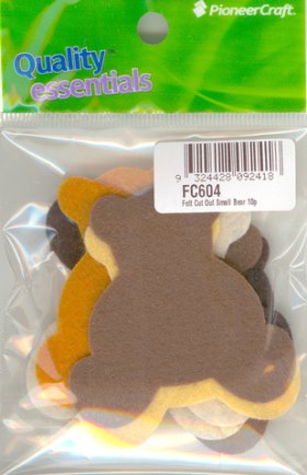 Felt Cut Out Small Bear 10p