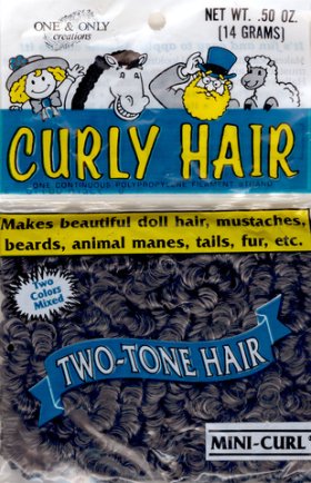 Mini Curl Hair; Black/Grey