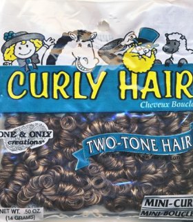 Mini Curl Hair; Dark Brown/Sandy Blonde