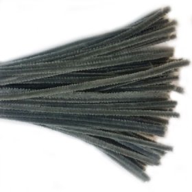 Chenille Sticks 6mm; Dark Grey 100p Chenille Sticks 6mm; Dark Grey 100p