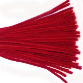 Chenille Sticks 6mm; Red 100p