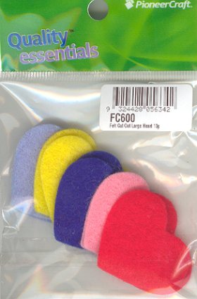 Felt Cut Out Large Heart 10p