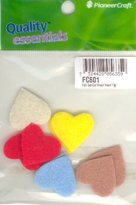 Felt Cut Out Small Heart 10p