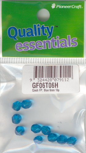 6mm Faceted Beads Blue 10p