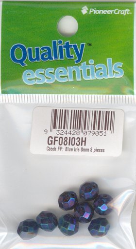 8mm Faceted Beads Blue Iris 8p