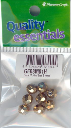 8mm Faceted Beads Gold 8p 8mm Faceted Beads Gold 8p