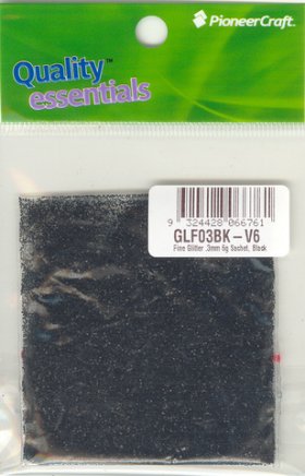 Fine Glitter .3mm 6g Sachet, Black