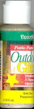 (image for) DecoArt Patio Paint, Outdoor Glitter 2oz Gold Dust