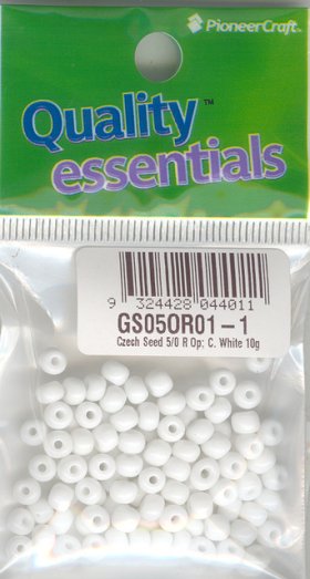 Czech Seed 5/0 Op Chalk White 10g