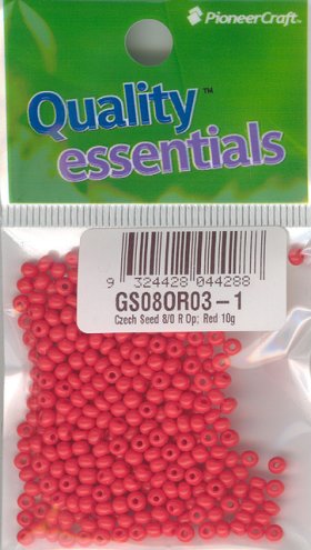 Czech Seed 8/0 Op Red 10g