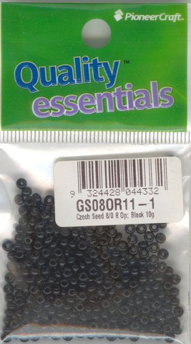 Czech Seed 8/0 Op Black 10g