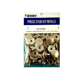 15mm Press Stud Kit Refills Nickel (20 Studs)