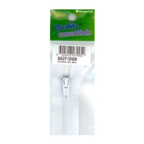 Zip Fastener 18cm, White Zip Fastener 18cm, White