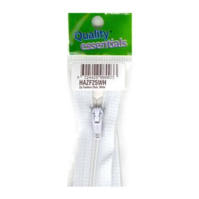 Zip Fastener, 25cm White Zip Fastener, 25cm White