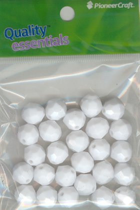 12mm Facet White 25grams