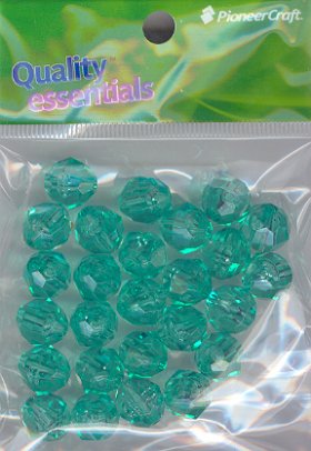 12mm Facet Green Aqua 25grams