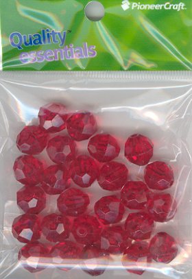 12mm Facet Raspberry 25grams