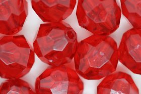 12mm Facet Raspberry 250g