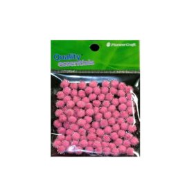 Glitter Pom Pom 07mm; Pink 100p Glitter Pom Pom 07mm; Pink 100p
