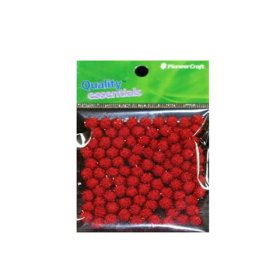 Glitter Pom Pom 07mm; Red
