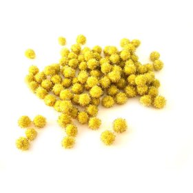 Glitter Pom Pom 10mm; Yellow 100p