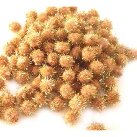 Glitter Pom Pom 13mm; Gold 100p