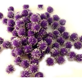 Glitter Pom Pom 13mm; Purple 100p