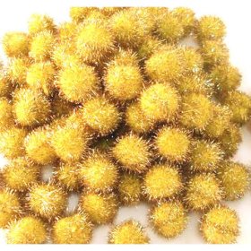 Glitter Pom Pom 20mm; Yellow 100p Glitter Pom Pom 20mm; Yellow 100p