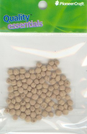 Pom Poms 5mm 100p; Beige