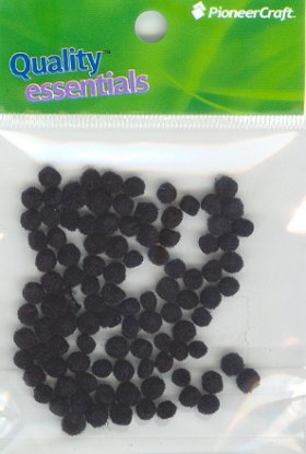 Pom Poms 5mm 100p; Black