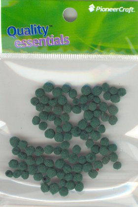 Pom Poms 5mm 100p; Emerald