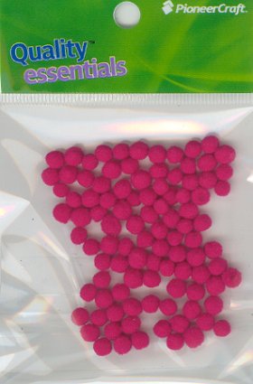 Pom Poms 5mm 100p; Neon Pink