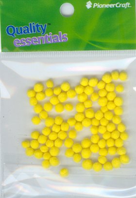Pom Poms 5mm 100p; Yellow
