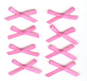 Satin Bows 3mm Hot Pink 10p