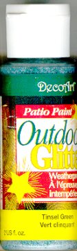 (image for) DecoArt Patio Paint, Outdoor Glitter 2oz Tinsel Red
