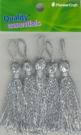 Tassels 70mm S Silver Lurex