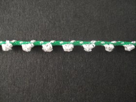 Glitter Braid Silver/Emerald 7mm wide Glitter Braid Silver/Emerald 7mm wide