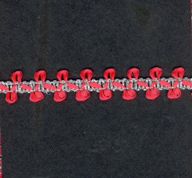 Glitter Braid per mtr; Scarlet/Silver Glitter Braid per mtr; Scarlet/Silver
