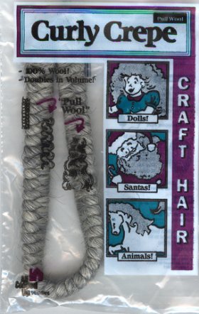 Curly Crepe Wool Hair; Grey