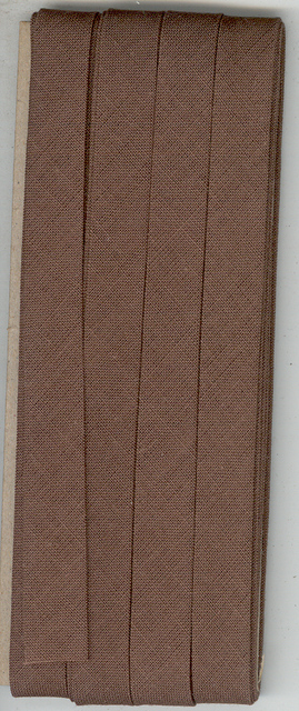 12mm Bias Binding Brown Cotton Folded x 6m