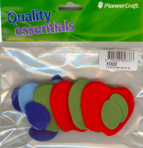 (image for) Felt Cut Out Apple with Leaf 10p