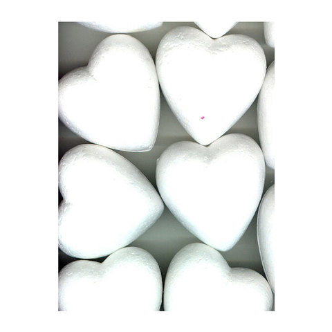 (image for) 70mm White Polystyrene Foam Heart