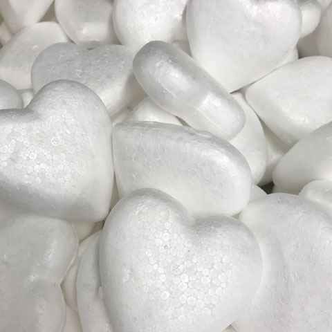 (image for) 90mm White Polystyrene Foam Heart