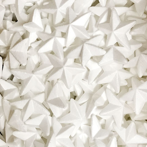 (image for) 75mm White Polystyrene Foam Star