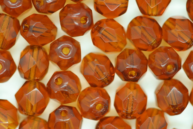 6mm Faceted Beads Amber 100g