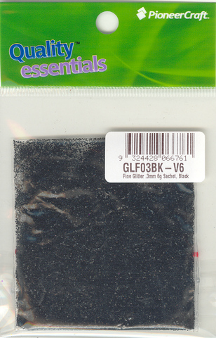 (image for) Fine Glitter .3mm 6g Sachet, Black